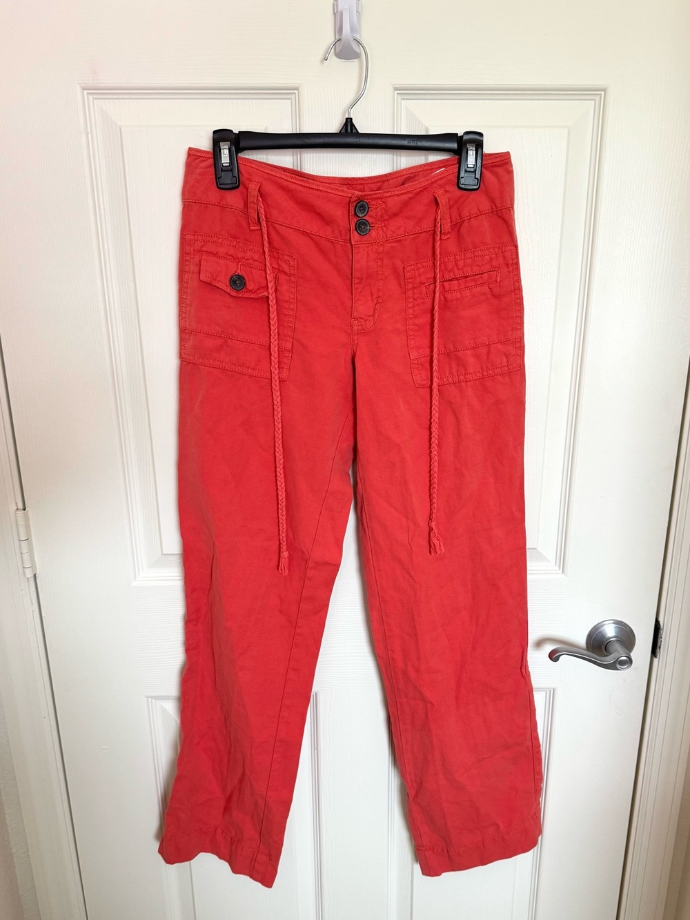 Anthropologie Hei Hei Linen Cotton Women’s Wide Leg Coral Drawstring Pants